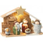 Přírodní svítící Betlém s keramickými postavičkami Nativity - 21*8*16 cm - J-Line by Jolipa – Hledejceny.cz