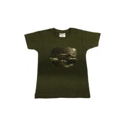 Tričko E-myslivost Myslivecké pro malé myslivce jelen s laněmi – Zboží Dáma