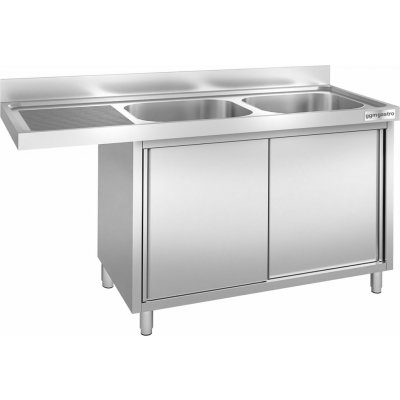 G.Gastro Dřezová skříňka k myčce - 1800x600 mm - s 2 dřezy vpravo - 13213 – Hledejceny.cz