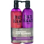 Tigi Bed Head Dumb Blonde šampon 750 ml + Blonde Reconstructor šampon a kondicionér pro poškozené blond vlasy 750 ml dárková sada – Zboží Dáma