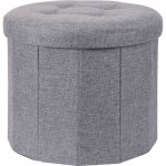 Home Styling Collection Pouffe s krásným sedákem OTTOMAN, 45 x 39 cm, šedá – Zboží Mobilmania