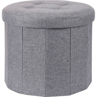 Home Styling Collection Pouffe s krásným sedákem OTTOMAN, 45 x 39 cm, šedá – Zboží Mobilmania