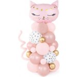 Party Deco Sada na balonkový buket Kočička růžový 83 x 140 cm – Zboží Dáma
