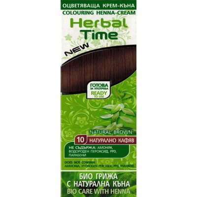 Herbal Time Henna přírodní barva na vlasy přírodní hnědá 10 75 ml