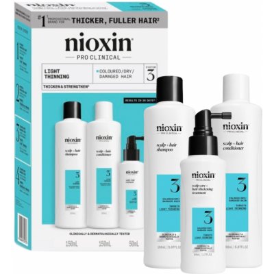 Nioxin System 3 Nioxin System 3 Scalp + Hair Shampoo čisticí šampon pro barvené řídnoucí vlasy 150 ml + Nioxin System 3 Scalp + Hair Shampoo kondicionér pro barvené řídnoucí vlasy 150 ml + Nioxin Syst – Zboží Dáma
