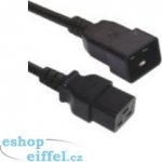 PremiumCord Kabel síťový prodlužovací 230V 16A 1,5m, konektory IEC 320 C19 - IEC 320 C20 – Zboží Živě