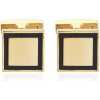 LMK manžetové knoflíčky Gold square black frame