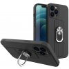 Pouzdro a kryt na mobilní telefon Apple Hurtel Ring Case s úchytem na prst a stojánkem pro iPhone 13 mini černé 5907769327377