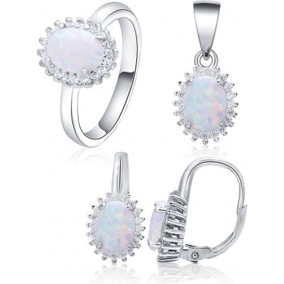 Olivie stříbrná sada Sněhobílý opál 4867 – Hledejceny.cz