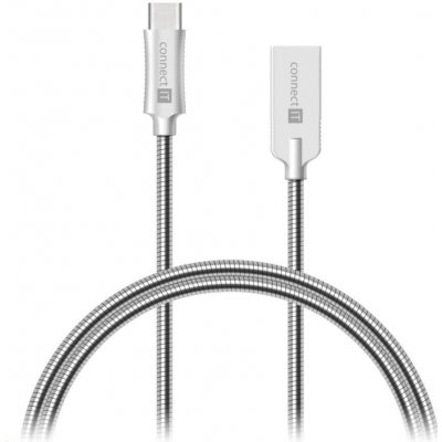 Connect IT CCA-5010-SL USB-C (Type C) - USB, 1m, stříbrný – Zboží Mobilmania