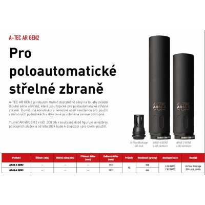 A Tec AR 40-4 Gen2 pro ráže do .30" na závit M14x1mm LH – Zboží Dáma
