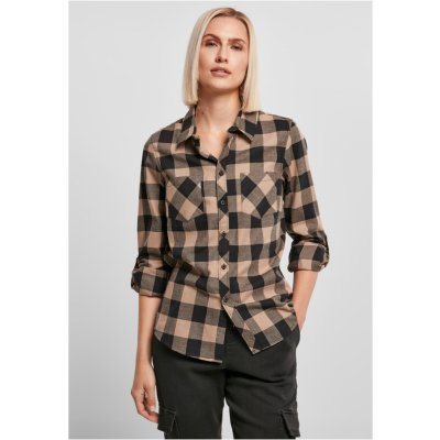 Ladies Turnup Checked Flanell shirt black/softtaupe – Zbozi.Blesk.cz