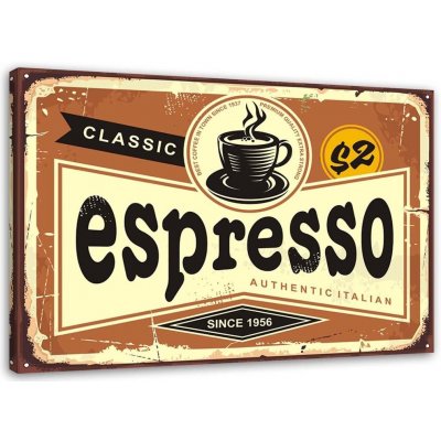 Obraz na plátně Retro nápis káva espresso - 100x70 cm – Zboží Mobilmania