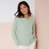 Dámský svetr a pulovr Blancheporte Propínací svetr s hladkým vzorem lipový melír
