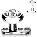Šperky4U Kompletní microdermal piercing čirý kamínek MD028C-03 – Zboží Dáma