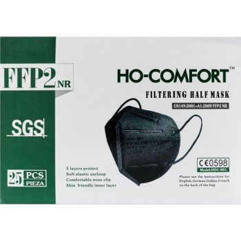 HO-Comfort respirátor FFP2 ČERNÝ 25 ks