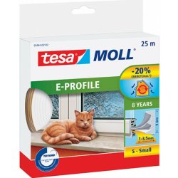 Tesa Těsnění E-profil samol. 25m/4x9mm bílé