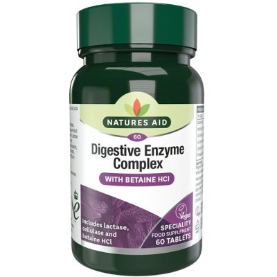 Natures Aid Trávící enzymy Complex s betainem HCl 100 mg 60 tablet – Hledejceny.cz