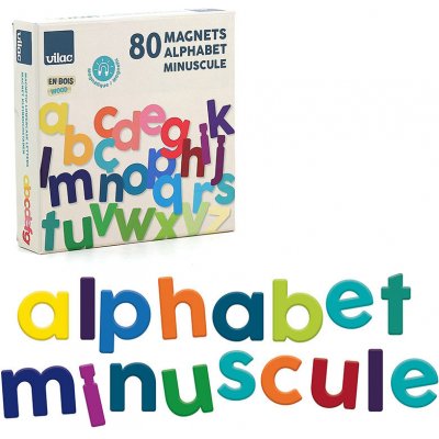 Vilac Dřevěná magnetická abeceda Malá písmena 80 ks – Sleviste.cz