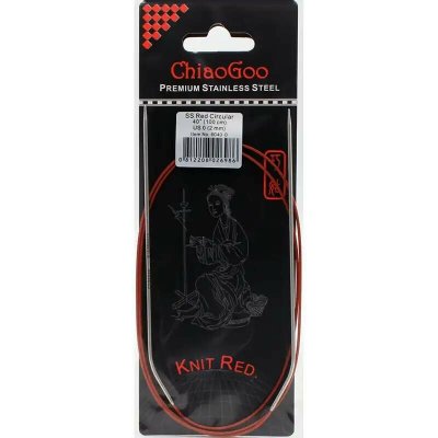 ChiaoGoo Knit Red ergonomické fixní kruhové jehlice 100 Cm 2mm – Sleviste.cz