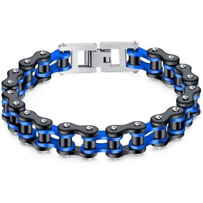 Impress Jewelry náramek z chirurgické oceli Moto Chain BlacBlue 210114161027BB