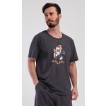 Vienetta MAN pánské pyžamo šortky Ranní káva tmavě šedá – Zboží Dáma