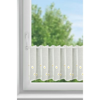 EUROFIRANY KRÁTKÁ ZÁCLONA NA POUTKÁCH BELLIS 150X40 CM KVĚTY – Hledejceny.cz