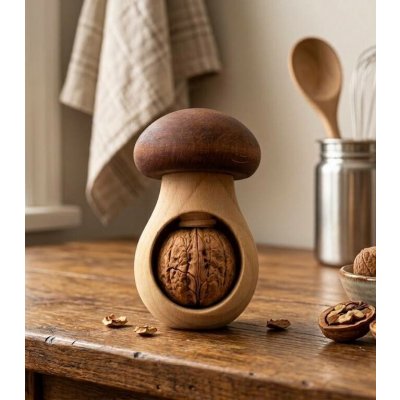 AMADEA Dřevěný louskáček na ořechy ve tvaru hříbku – HobbyKompas.cz