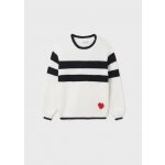 Mayoral svetr s pruhy Love bílo-černý – Zboží Dáma
