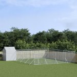 vidaXL Venkovní psí kotec se střechou stříbrný 1000 x 1000 x 250 cm – Zboží Dáma