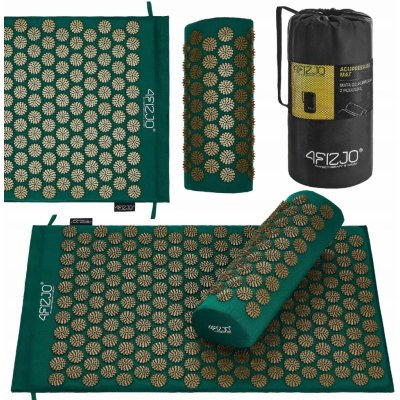 Sada pro akupresuru 4FIZJO zeleno-zlatá + polštář – Zboží Dáma