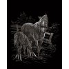 Škrábací  obrázek ROYAL and LANGNICKEL vyškrabovací obrázek 20x25 cm stříbrný Koně