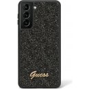 Pouzdro Guess PC/TPU Glitter Flakes Metal Logo Samsung Galaxy S23 Ultra černé