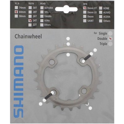 SHIMANO Převodník 24z. M785 XT stříbr. 64mm – Zbozi.Blesk.cz