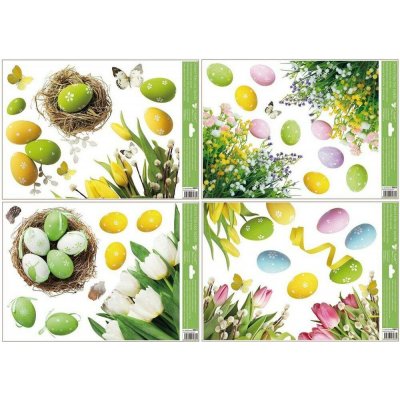 dekorace okenní VAJÍČKA rohová 42x30cm, 4motivy, fólie – Hledejceny.cz