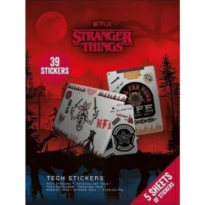 CurePink: | Samolepky na elektroniku Netflix|Stranger Things (5 listů|39 kusů) [TS7456] – Zboží Živě