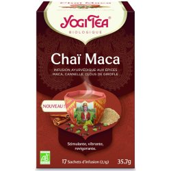 Yogi Tea Maca Chai ajurvédský bylinný čaj s hřebíčkem a skořicí 17 x 2,1 g