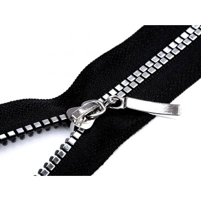 Kostěný zip No 5 délka 50 cm čtvercové zuby, malé, 1 (322) černá stříbrná – Hledejceny.cz