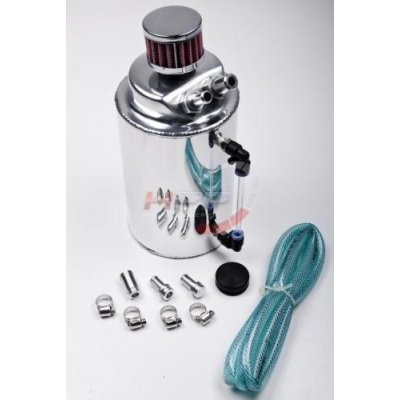 Oil catch tank - 2x vývod + filtr - objem 2l – Sleviste.cz