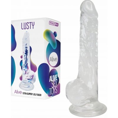 Alive Lusty Extra Slippery Jelly Dildo Transparent – Zboží Dáma