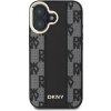 Pouzdro a kryt na mobilní telefon Apple DKNY PU Leather Checkered Pattern Magsafe pro Apple iPhone 16, černá