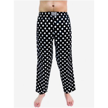 Styx puntíky DKP1055 pánské pyžamové kalhoty černé