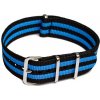 Řemínek k hodinkám NATO Strap Modrá / černá NTS023 šíře