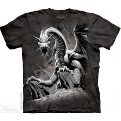 Pánské batikované triko The Mountain Black Dragon černé