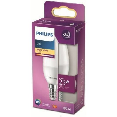 Philips LED žárovka E14 2.8W/25W 250lm 2700K matná – Hledejceny.cz