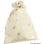 Textilní sáček 27 x 36 cm se stříbrnými hvězdami – Hledejceny.cz