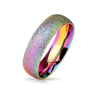 Šperky4U Duhový ocelový prsten pískovaný OPR0004 6