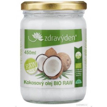 Zdravý den Kokosový olej 100% panenský Bio Raw 450 ml