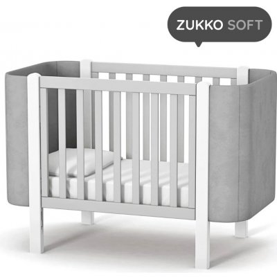 Gekko Kids přístavná rostoucí postýlka Zukko Soft 120 x 60 cm šedá – Zboží Dáma