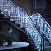 Vánoční osvětlení Jiubiaz 10m 200 LED Icicle vánoční zahradní opona světla ColdBílá